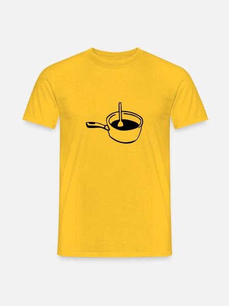 pan saucepan kitchen spoon chef - Men's T-Shirt - yellow