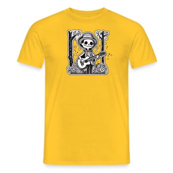 Guitare jouant du squelette - T-shirt homme - jaune - Devant - AI Model Male 178 dark (178cm)