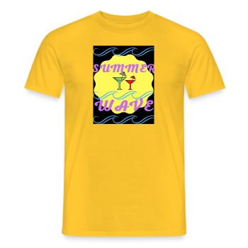 Summer Wave Design Cool - Men's T-Shirt - yellow - Front - AI Model Male 178 dark (178cm)