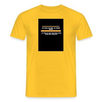 Bon design de famille - T-shirt homme - jaune - Devant - AI Model Male 178 dark (178cm)
