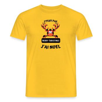 J peux pas j ai noel - T-shirt homme - jaune - Devant - AI Model Male 178 dark (178cm)