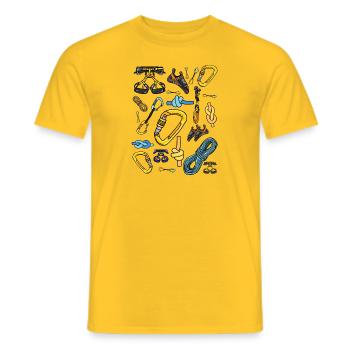 Kletter-Ausrüstung - Männer T-Shirt - Gelb - Vorne - AI Model Male 178 dark (178cm)