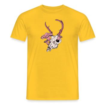 Hirschskull - Männer T-Shirt - Gelb - Vorne - AI Model Male 178 dark (178cm)