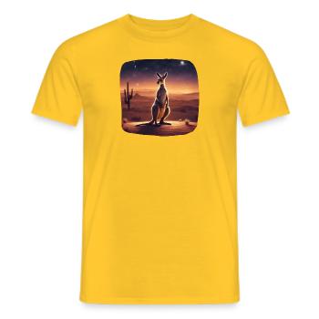 Känguru in der Wüste - Männer T-Shirt - Gelb - Vorne - AI Model Male 178 dark (178cm)