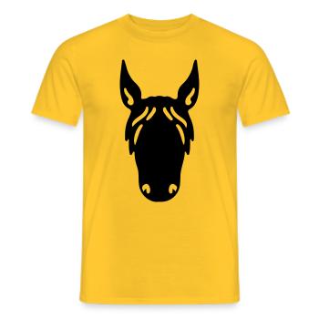Horse Horse Head Rider Equestrian Sport - Men's T-Shirt - yellow - Front - AI Model Male 178 dark (178cm)