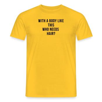 With A Body Like This designed by Micha - Männer T-Shirt - Gelb - Vorne - AI Model Male 178 dark (178cm)