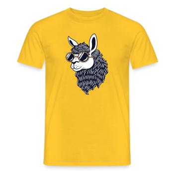 Alpaca Llama With Sunglasses - T-shirt homme - jaune - Devant - AI Model Male 178 dark (178cm)