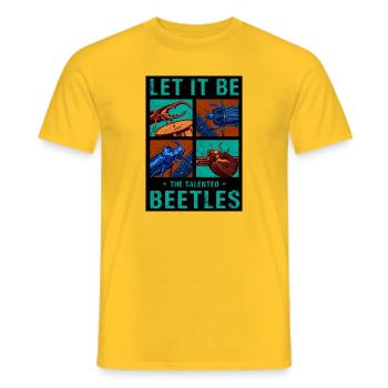 THE BEETLES - Men's T-Shirt - yellow - Front - AI Model Male 178 dark (178cm)