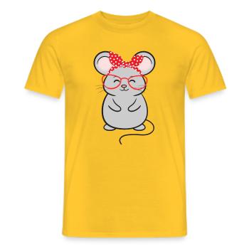 Mouse Mice - Men's T-Shirt - yellow - Front - AI Model Male 178 dark (178cm)