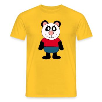Panda Panda Ours Ours Ours Visage Ours Yeux mignons - T-shirt homme - jaune - Devant - AI Model Male 178 dark (178cm)