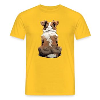 Australischer Schäferhund - Männer T-Shirt - Gelb - Vorne - AI Model Male 178 dark (178cm)