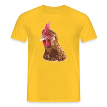 Illustration de poulet couleurs vives - T-shirt homme - jaune - Devant - AI Model Male 178 dark (178cm)