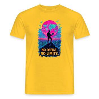 Homeoffice Kein Büro, keine Grenzen - Männer T-Shirt - Gelb - Vorne - AI Model Male 178 dark (178cm)