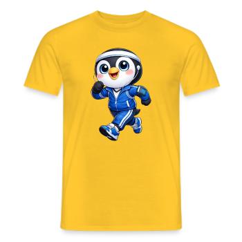 Marathon de jogging de pingouin sympa - T-shirt homme - jaune - Devant - AI Model Male 178 dark (178cm)