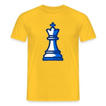 King of Chess Style Graffiti Blue Strategy - Men's T-Shirt - yellow - Front - AI Model Male 178 dark (178cm)