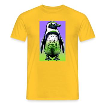 penguin - Men's T-Shirt - yellow - Front - AI Model Male 178 dark (178cm)