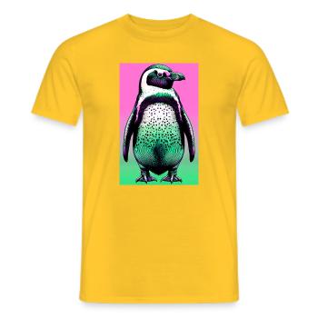 penguin - Men's T-Shirt - yellow - Front - AI Model Male 178 dark (178cm)
