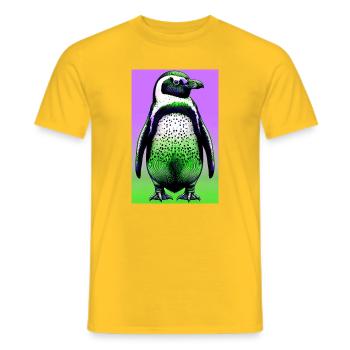 pingouin - T-shirt homme - jaune - Devant - AI Model Male 178 dark (178cm)