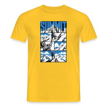 Alpine Climbing Adventure - Men's T-Shirt - yellow - Front - AI Model Male 178 dark (178cm)