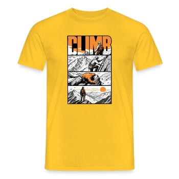 Summit Mountain Climber - Men's T-Shirt - yellow - Front - AI Model Male 178 dark (178cm)