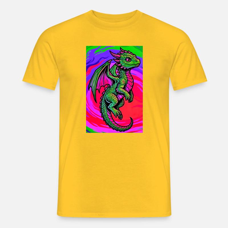 Drache - Männer T-Shirt - Gelb