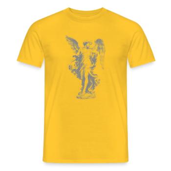 Ange Céleste avec crâne - T-shirt homme - jaune - Devant - AI Model Male 178 dark (178cm)