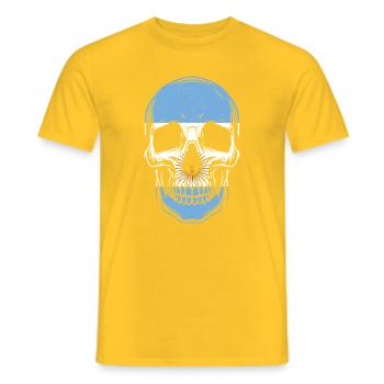 Squelette vintage du drapeau du crâne argentine - T-shirt homme - jaune - Devant - AI Model Male 178 dark (178cm)