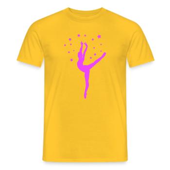 Neon-Tänzerin im Sternenzauber - Männer T-Shirt - Gelb - Vorne - AI Model Male 178 dark (178cm)