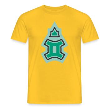 Zodiac Gémeaux tribaux et Air - T-shirt homme - jaune - Devant - AI Model Male 178 dark (178cm)