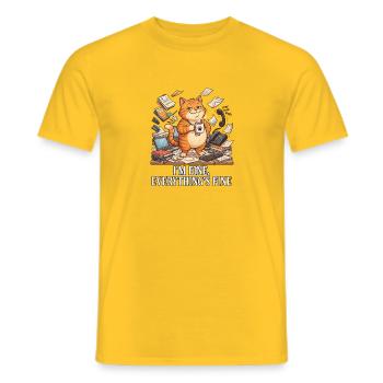 I'm Fine, Everything's Fine - Men's T-Shirt - yellow - Front - AI Model Male 178 dark (178cm)