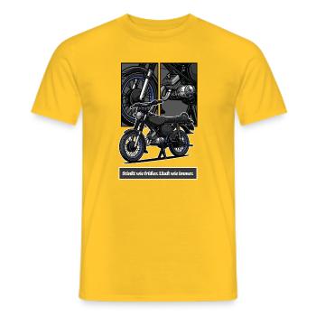 S51 (blau) // Illustration - Männer T-Shirt - Gelb - Vorne - AI Model Male 178 dark (178cm)