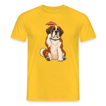 Bernhardiner winziger Regenschirm - Männer T-Shirt - Gelb - Vorne - AI Model Male 178 dark (178cm)