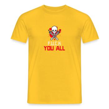 Fickt Euch Alle Totenkopf Geschenk - Männer T-Shirt - Gelb - Vorne - AI Model Male 178 dark (178cm)