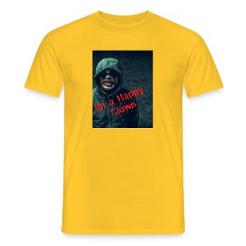 Horror Clown Happy Clown - Männer T-Shirt - Gelb - Vorne - AI Model Male 178 dark (178cm)