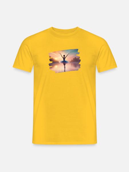 Dancing ballerina on the lake 3 - Men's T-Shirt - yellow