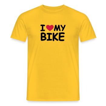I Love My Bike - Männer T-Shirt - Gelb - Vorne - AI Model Male 178 dark (178cm)