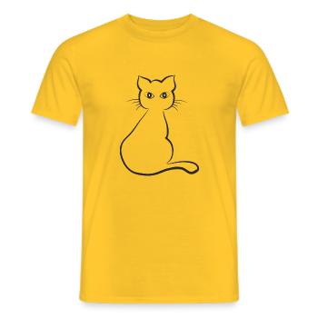chat - T-shirt homme - jaune - Devant - AI Model Male 178 dark (178cm)