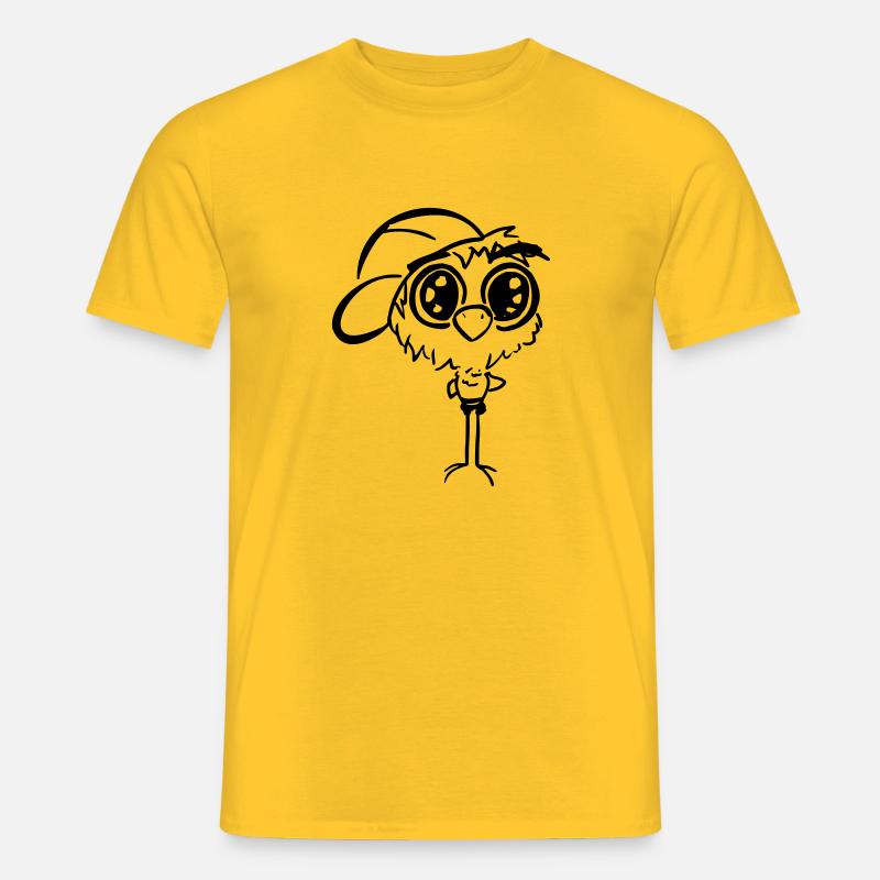 Lustiger Comicartvogel - Männer T-Shirt - Gelb