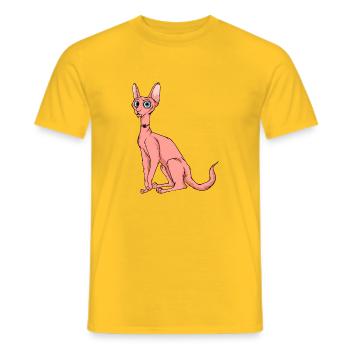 Lustige Katzen 12 - Männer T-Shirt - Gelb - Vorne - AI Model Male 178 dark (178cm)
