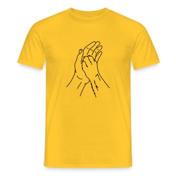 hand paw - Men's T-Shirt - yellow - Front - AI Model Male 178 dark (178cm)