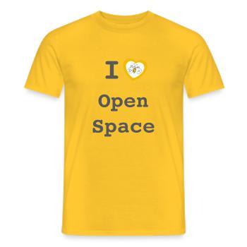 I love Open Space - Männer T-Shirt - Gelb - Vorne - AI Model Male 178 dark (178cm)
