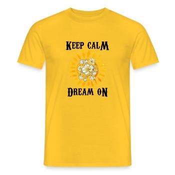 Keep Calm - Männer T-Shirt - Gelb - Vorne - AI Model Male 178 dark (178cm)