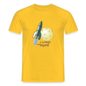 Rocketz Design v5 - To the moon and beyond! - Männer T-Shirt - Gelb - Vorne - AI Model Male 178 dark (178cm)