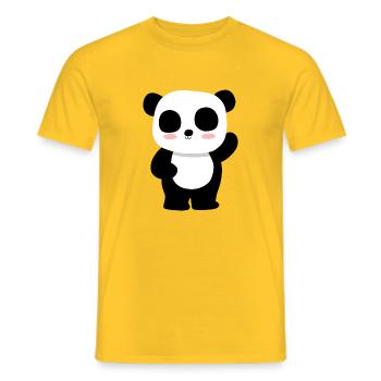 Panda - Men's T-Shirt - yellow - Front - AI Model Male 178 dark (178cm)