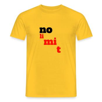 no limit - Männer T-Shirt - Gelb - Vorne - AI Model Male 178 dark (178cm)