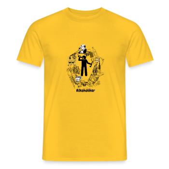 Alkoholiker - Männer T-Shirt - Gelb - Vorne - AI Model Male 178 dark (178cm)
