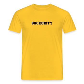 Suckurity the Power of Messages - Männer T-Shirt - Gelb - Vorne - AI Model Male 178 dark (178cm)