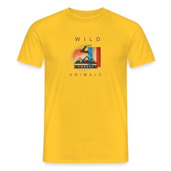 animaux sauvages - T-shirt homme - jaune - Devant - AI Model Male 178 dark (178cm)