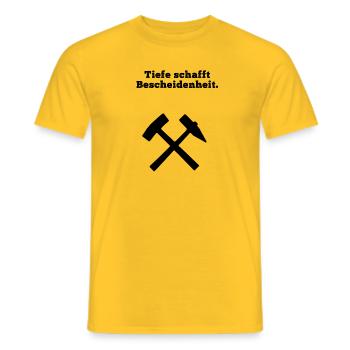 Glückauf Bergwerk Steiger Gruß Bergmann Zeche Pott - Männer T-Shirt - Gelb - Vorne - AI Model Male 178 dark (178cm)