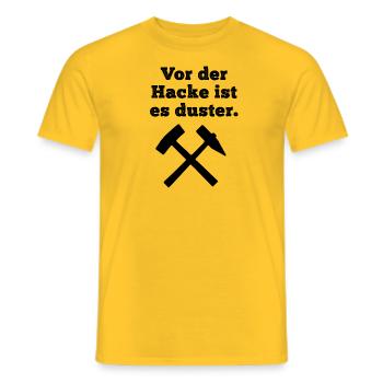 Glückauf Bergwerk Steiger Gruß Bergmann Zeche Pott - Männer T-Shirt - Gelb - Vorne - AI Model Male 178 dark (178cm)